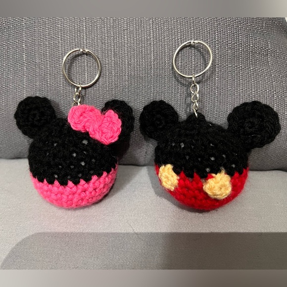 Minnie & Mickey Mouse Handmade Crochet Keychain Gift Set - Picture 6 of 6